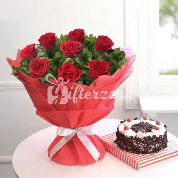 Black Forest Cake With Red Roses