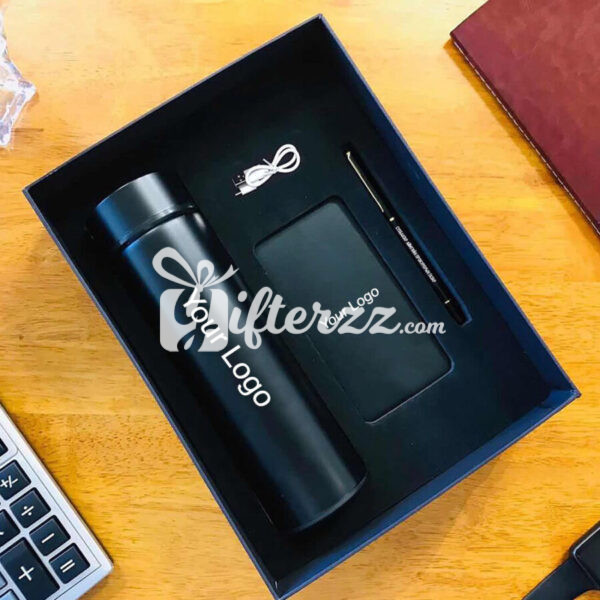 Temperature Bottle with Pen and Power bank